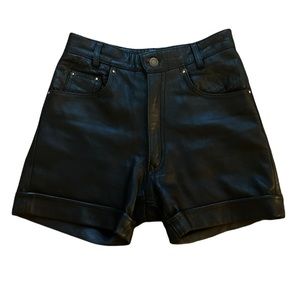 Vintage High Rise Leather Shorts